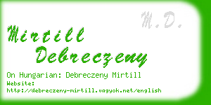 mirtill debreczeny business card